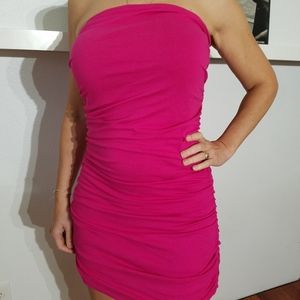 Hot pink Express tube mini dress